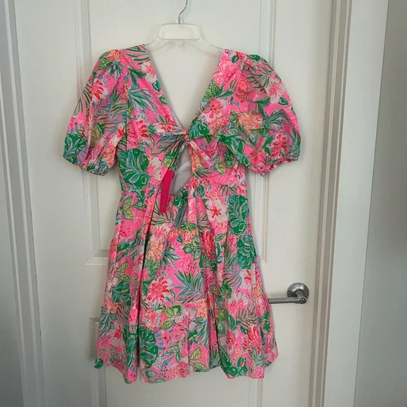 Lilly Pulitzer Nalani Short Sleeve Cotton Dress Journey to the Jungle Size 12 - Picture 3 of 4